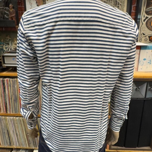 Naked and Famous striped fitted denim shirt size large - Picture 11 of 11